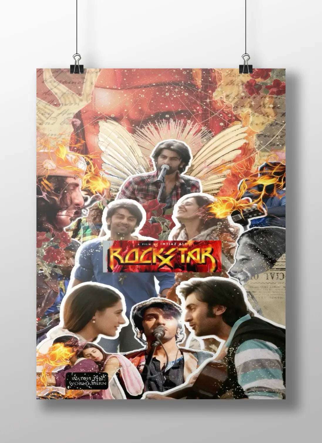 Rockstar Collage Poster – Jordan's Rise, Pain, and Passion | Ranbir Kapoor Tribute Art