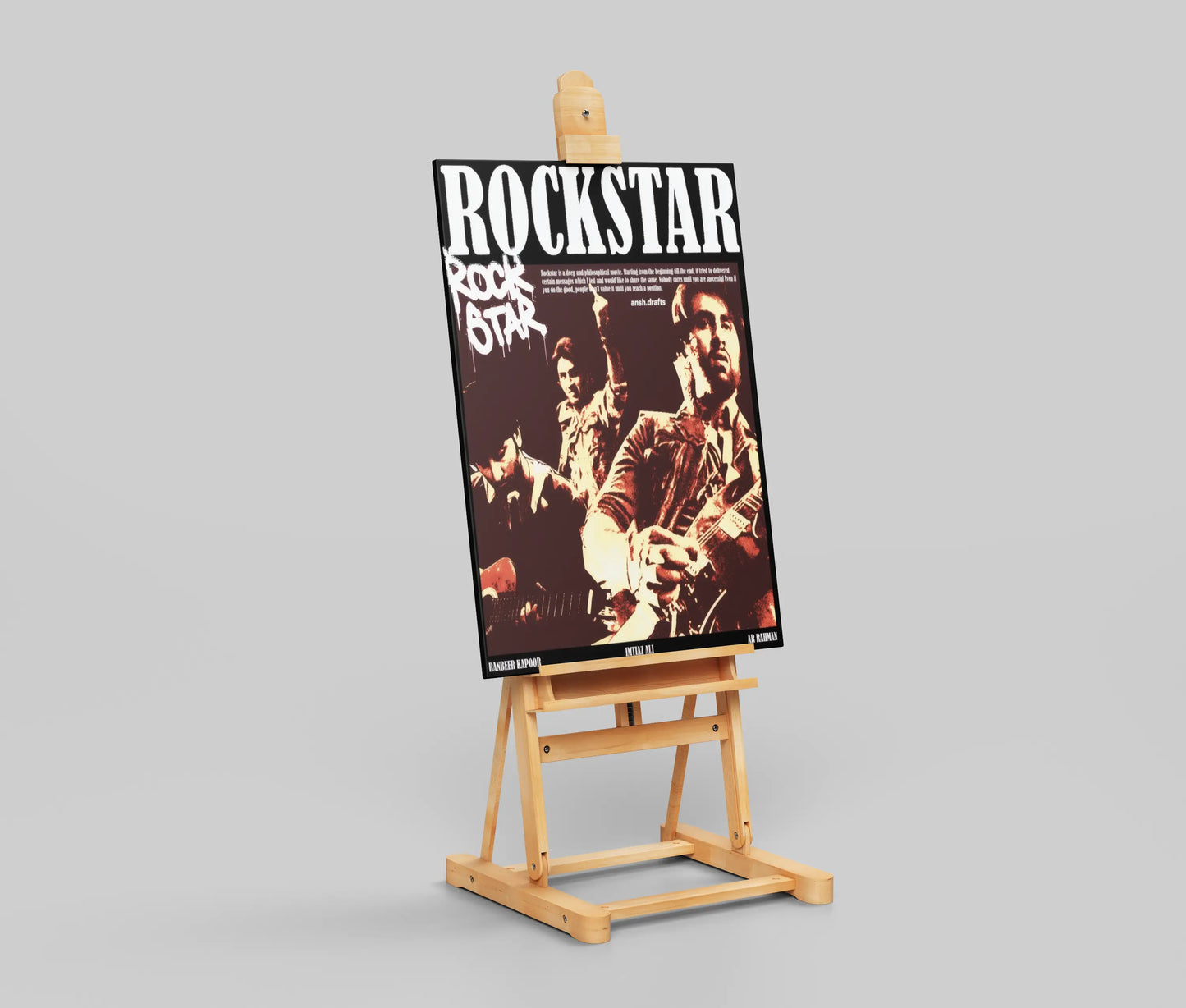 Rockstar Movie Poster – Ranbir Kapoor Grunge Style | Imtiaz Ali x A.R. Rahman Tribute | Musical Rebellion Wall Art