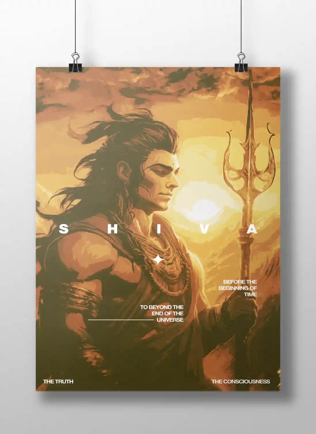 Shiva – The Consciousness Poster | Trishul Art of Lord Shiva the Eternal Truth