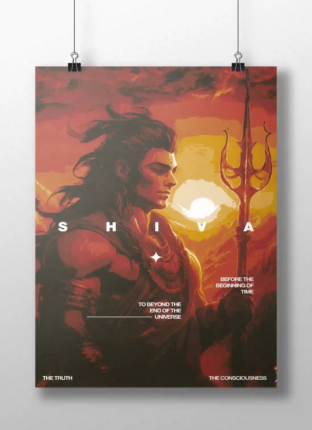 Shiva – The Consciousness Poster | Trishul Art of Lord Shiva the Eternal Truth