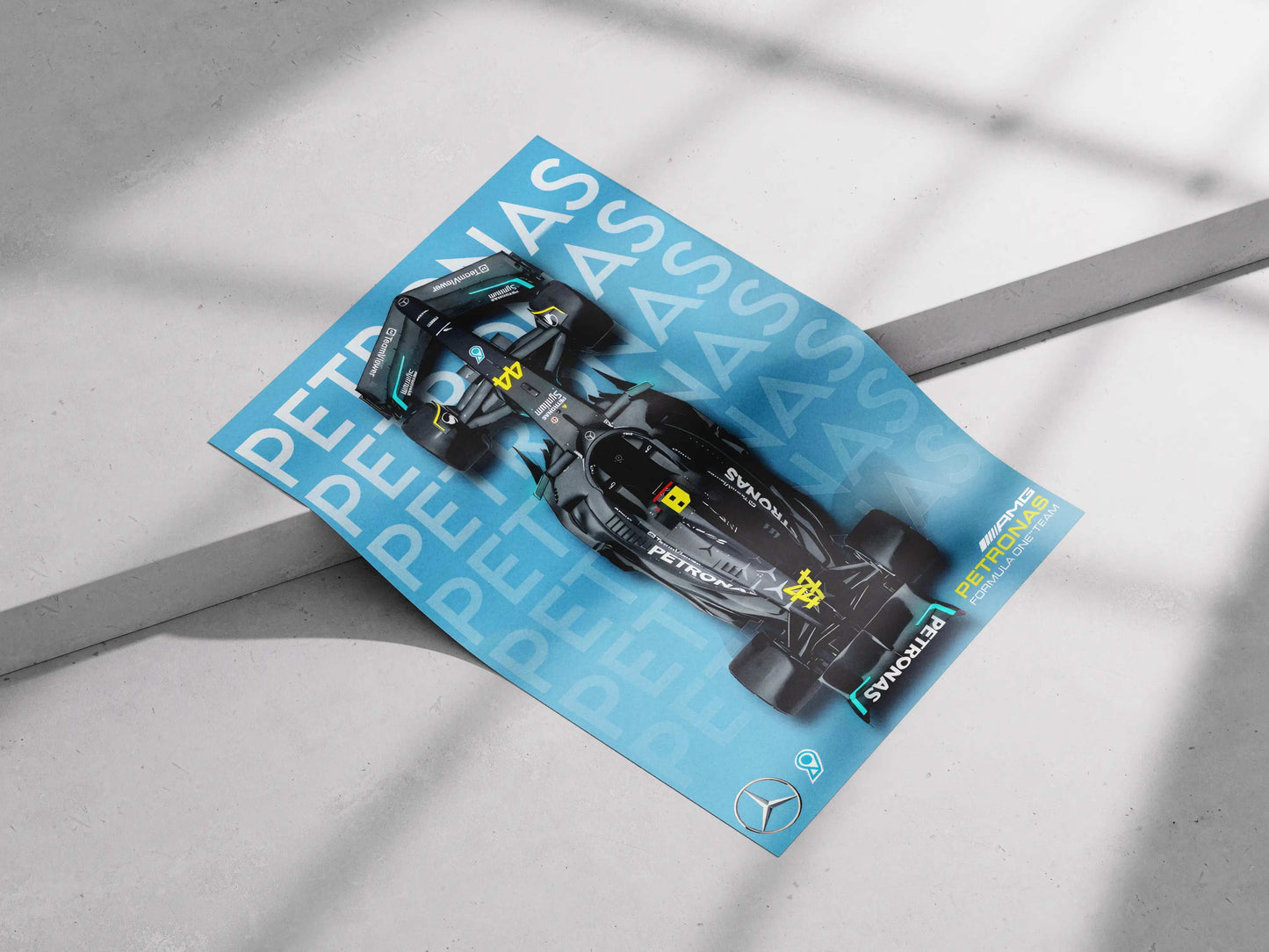 Lewis Hamilton Mercedes F1 Poster – AMG Petronas Formula 1 Car Wall Art