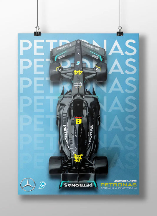 Lewis Hamilton Mercedes F1 Poster – AMG Petronas Formula 1 Car Wall Art