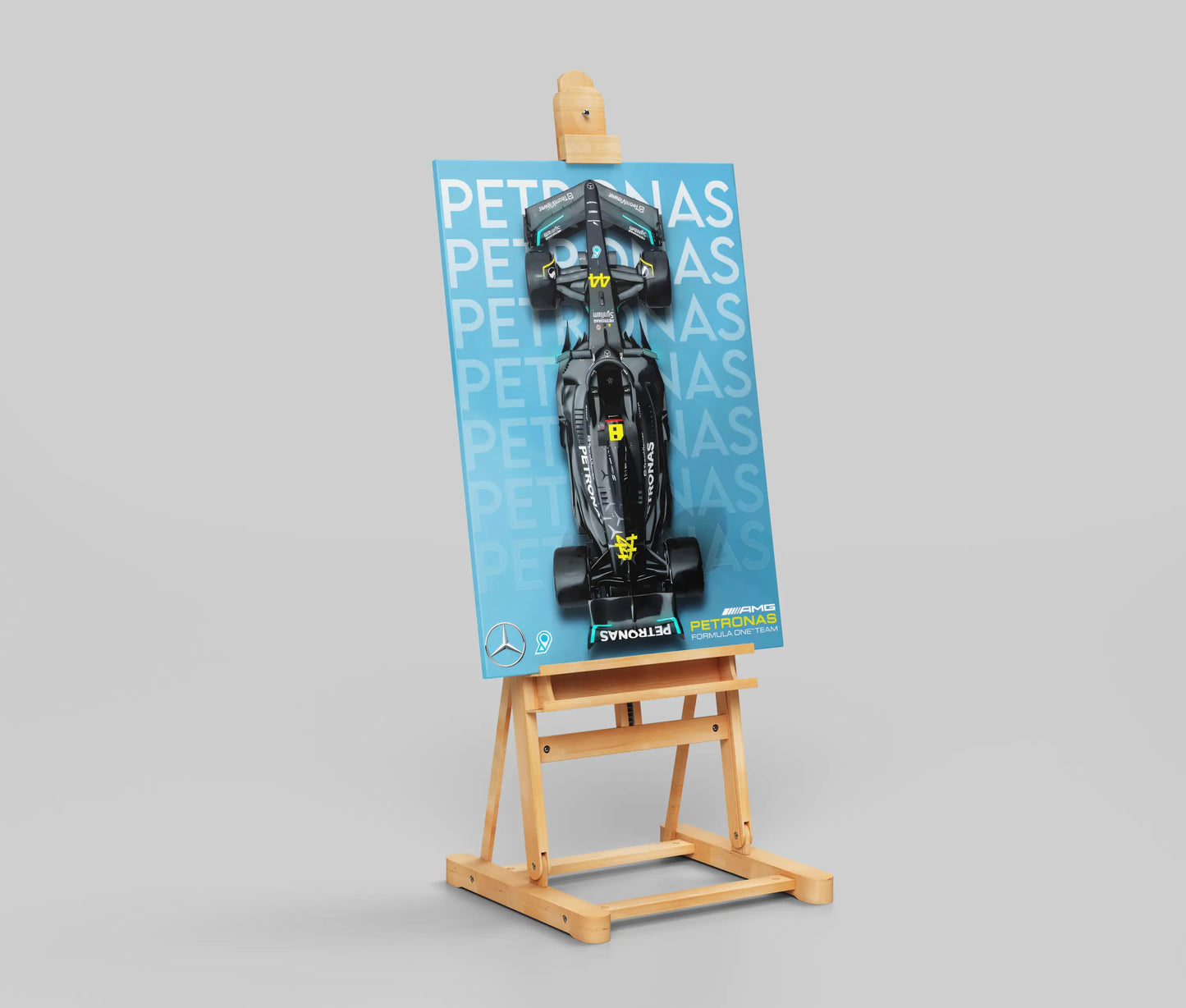Lewis Hamilton Mercedes F1 Poster – AMG Petronas Formula 1 Car Wall Art