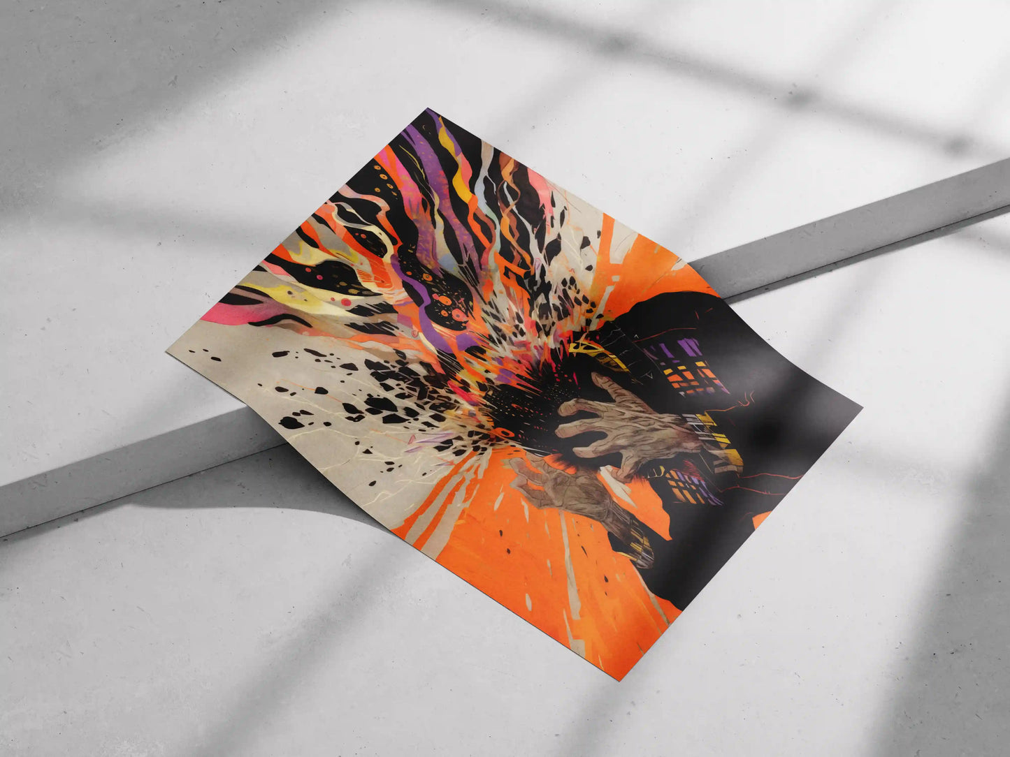 Sentient Burst Abstract Art Poster | Vibrant Explosion of Emotion and Energy Wall Decor