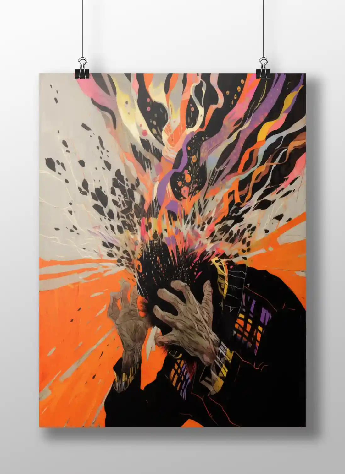 Sentient Burst Abstract Art Poster | Vibrant Explosion of Emotion and Energy Wall Decor