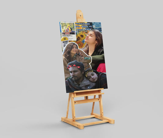 "Sometimes the Moon Is All I Have" Poster – Highway Movie Aesthetic Wall Art | Alia Bhatt & Randeep Hooda Travel Collage Print