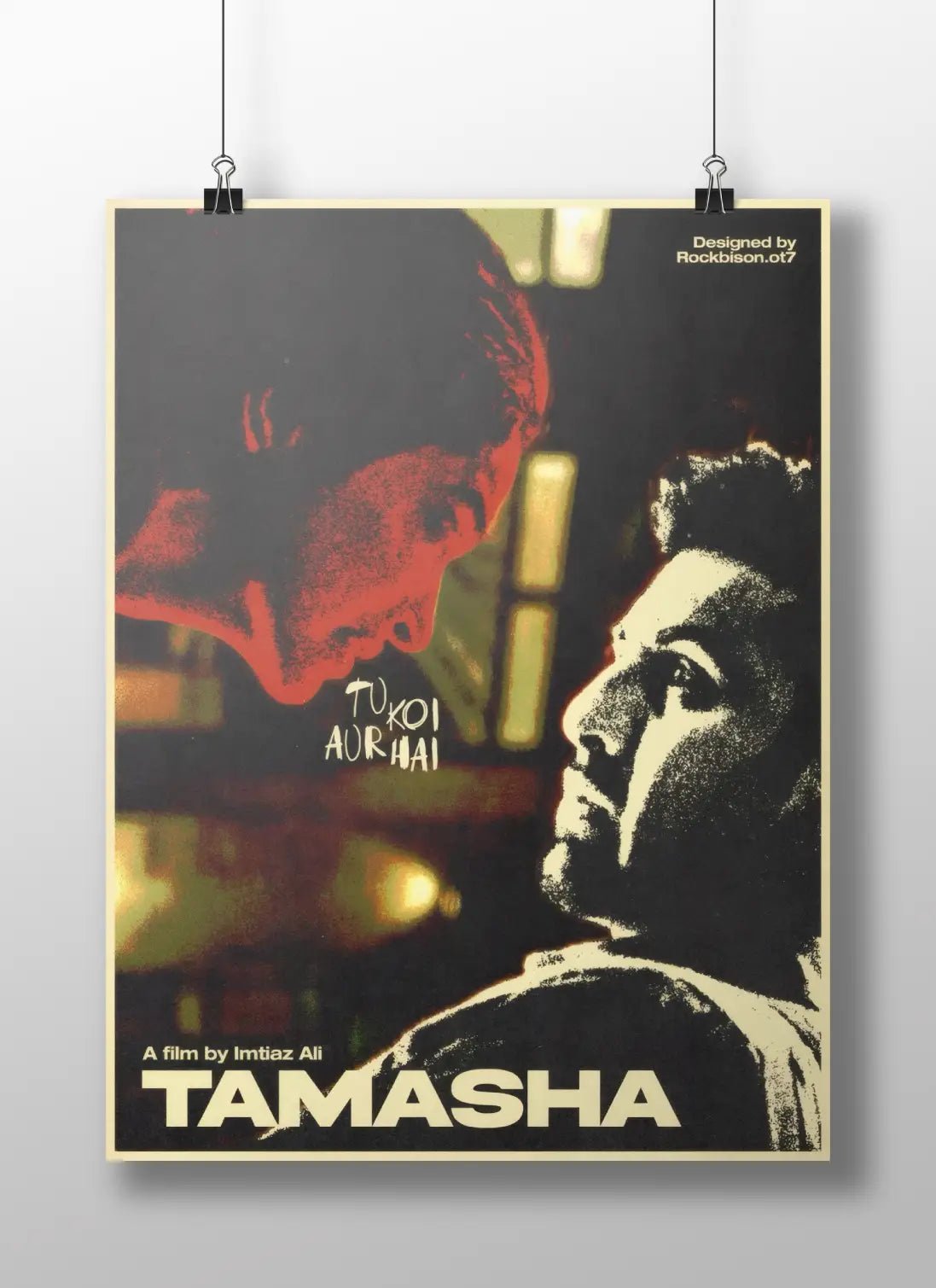 Tamasha “Tu Koi Aur Hai” Poster – Retro Bollywood Art Film Print | Ranbir Kapoor Minimalist Aesthetic Wall Decor