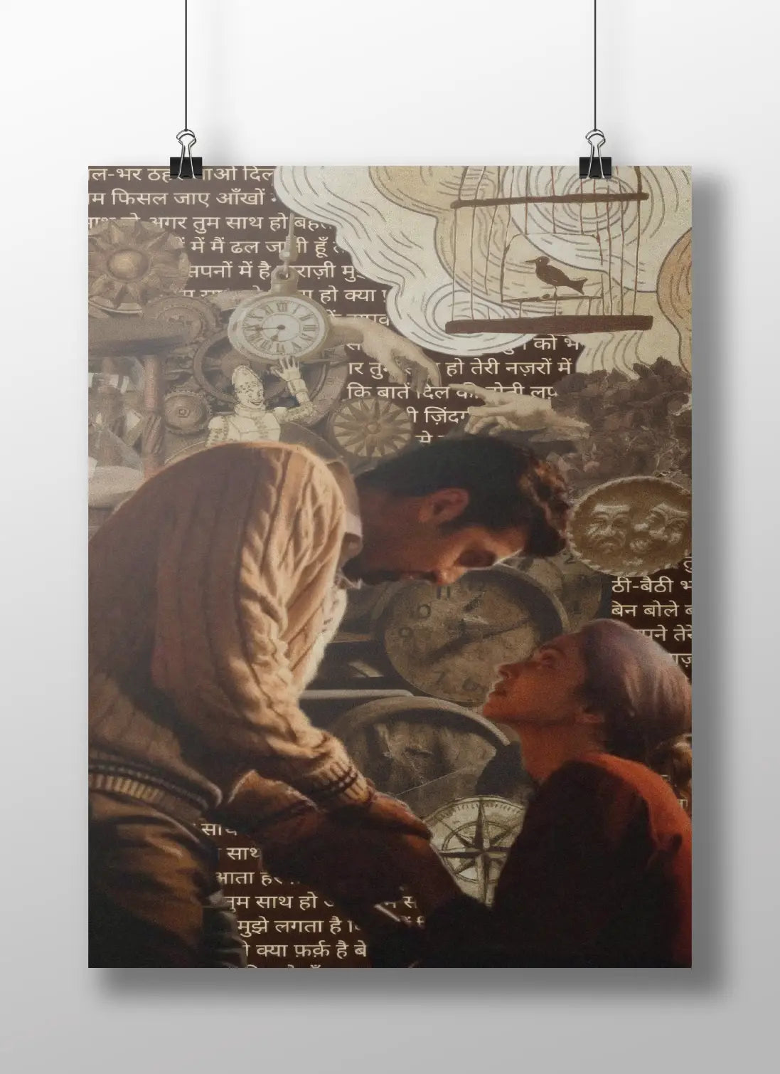 Tamasha “Agar Tum Saath Ho” Poster – Ranbir & Deepika Sad Romantic Scene | Hindi Poem Collage Art Print