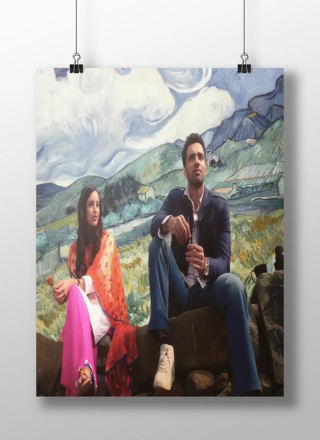 Sanam Re Art Poster – Van Gogh Style Romantic Bollywood Print | Pulkit Samrat & Yami Gautam Aesthetic Wall Decor
