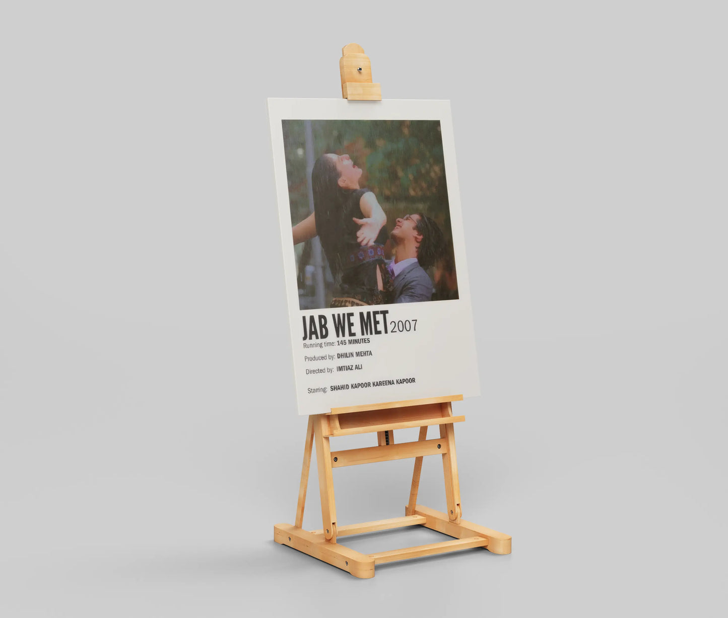 Jab We Met Movie Poster – 2007 Bollywood Classic Print | Shahid Kapoor & Kareena Kapoor Rain Scene Wall Art