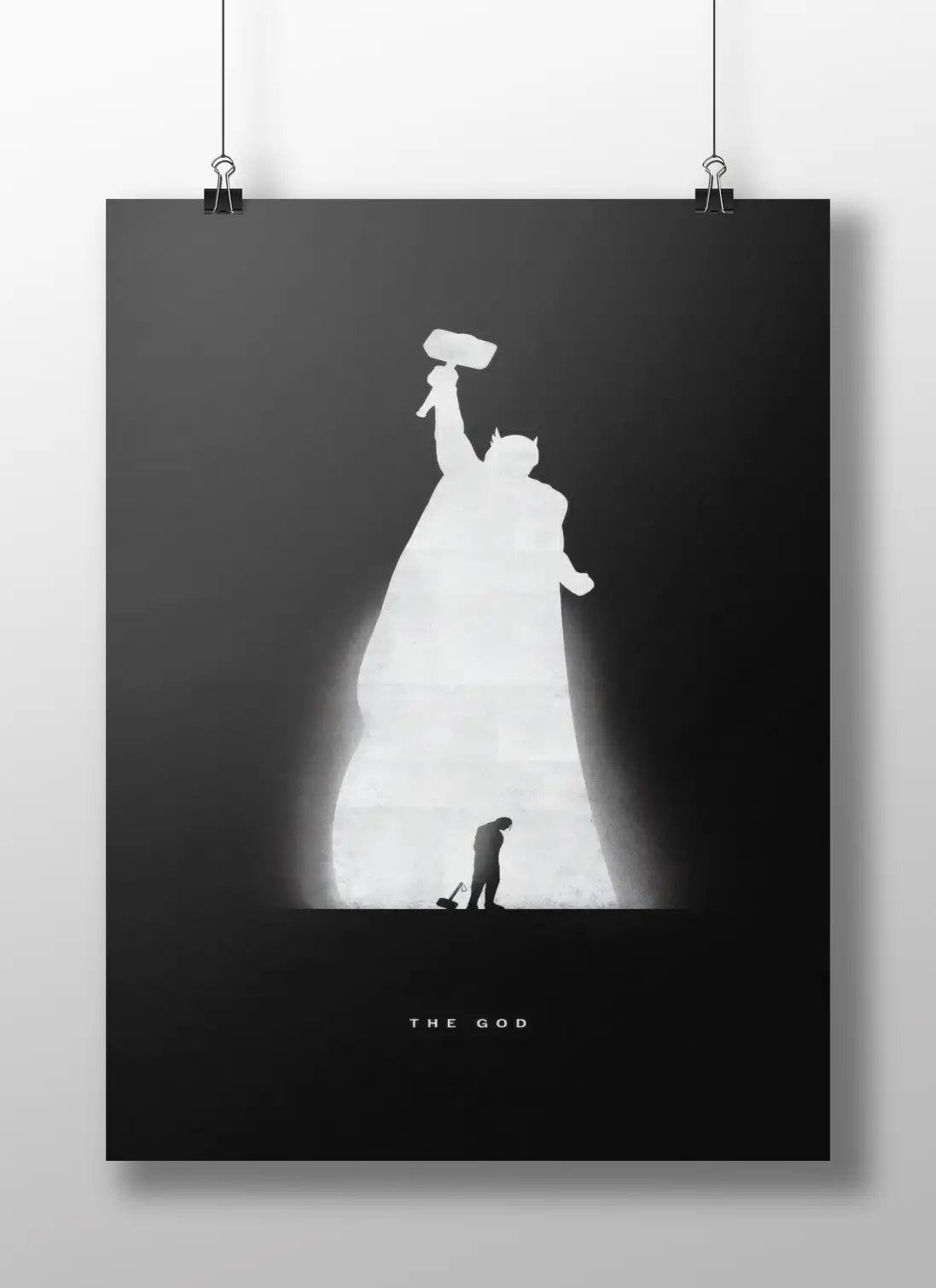 Thor "The God" Minimalist Art Poster - Mjolnir Asgardian Power & Worthiness Print