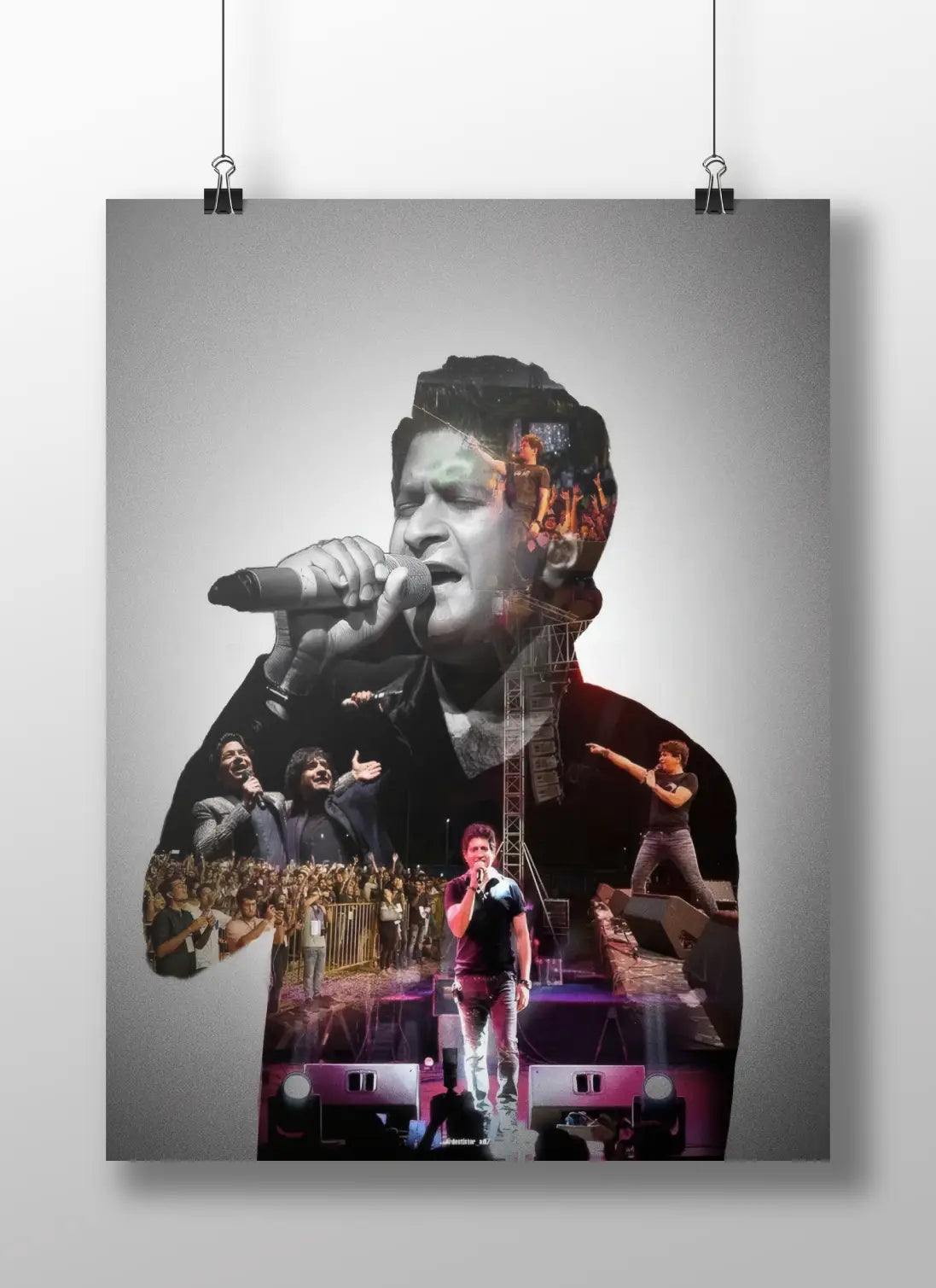 KK Tribute Poster | Iconic Indian Singer Wall Art | Live Performance Collage Print