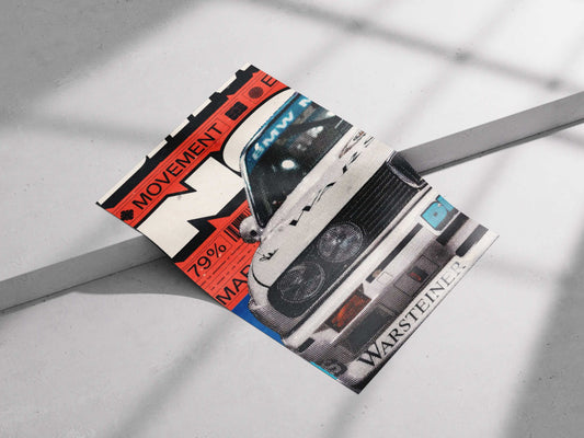 BMW E30 DTM Warsteiner Poster – Retro Motorsport Halftone Art Print