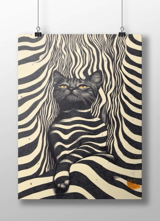 Cat Pop Art Matte BoizzBoard rigid print — Art wall art India | PosterBoizz