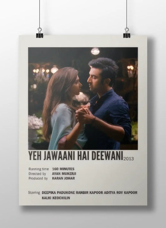 Yeh Jawaani Hai Deewani Movie Poster – 2013 IMDb Style Romantic Bollywood Print | Ranbir Kapoor & Deepika Padukone