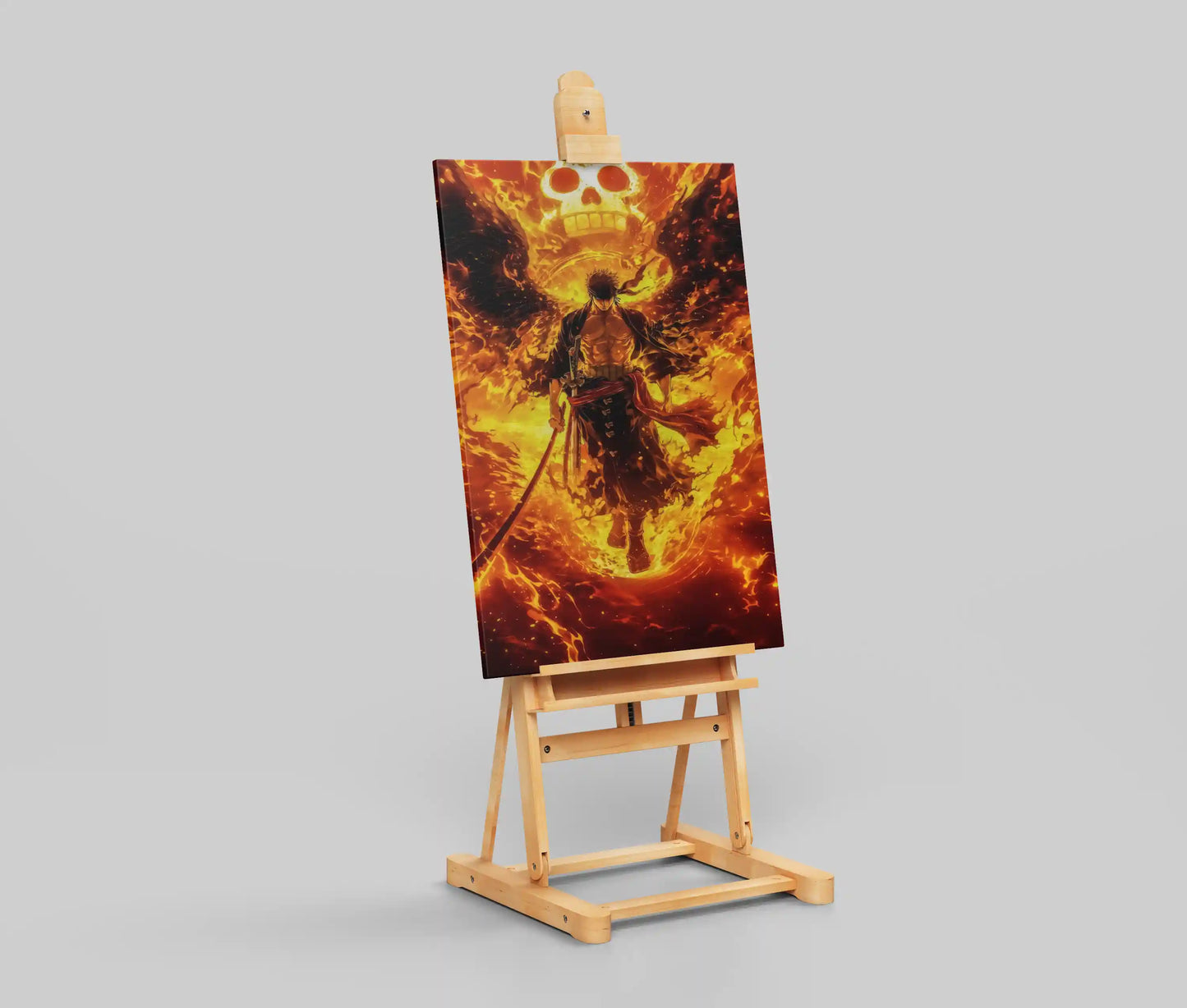One Piece Roronoa Zoro Flame & Skull Epic Anime Poster - Swordsman of the Straw Hats Art Print