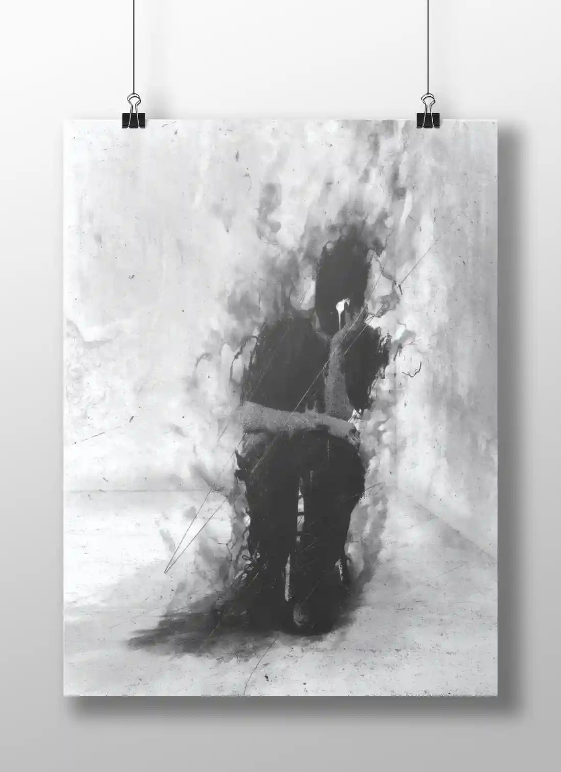 Voidface – Monochrome Abstract Skull Poster | Dark Minimalist Art Print
