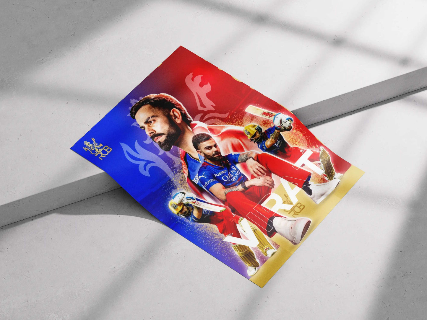 Virat Kohli RCB Poster – Royal Challengers Bangalore Wall Art for Cricket Fans