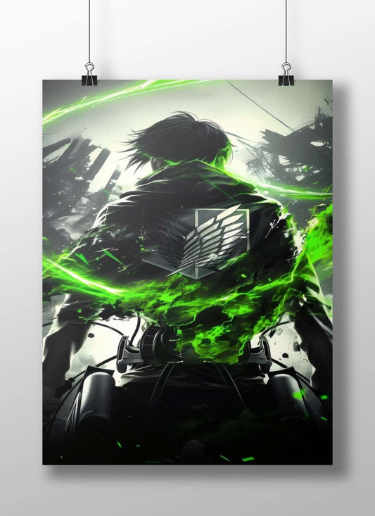 Eren Yeager from Attack on Titan Main Subject: Eren Yeager from Attack on Titan Matte BoizzBoard rigid print — Anime wall