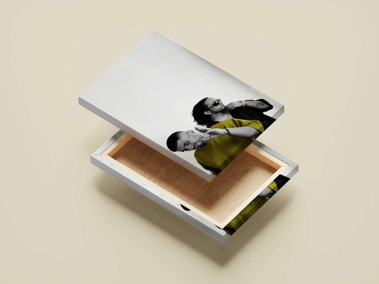 Seedhe Maut Monochrome Edit Poster – Minimalist Hip-Hop Wall Art with Color Pop | Desi Rap Duo Portrait