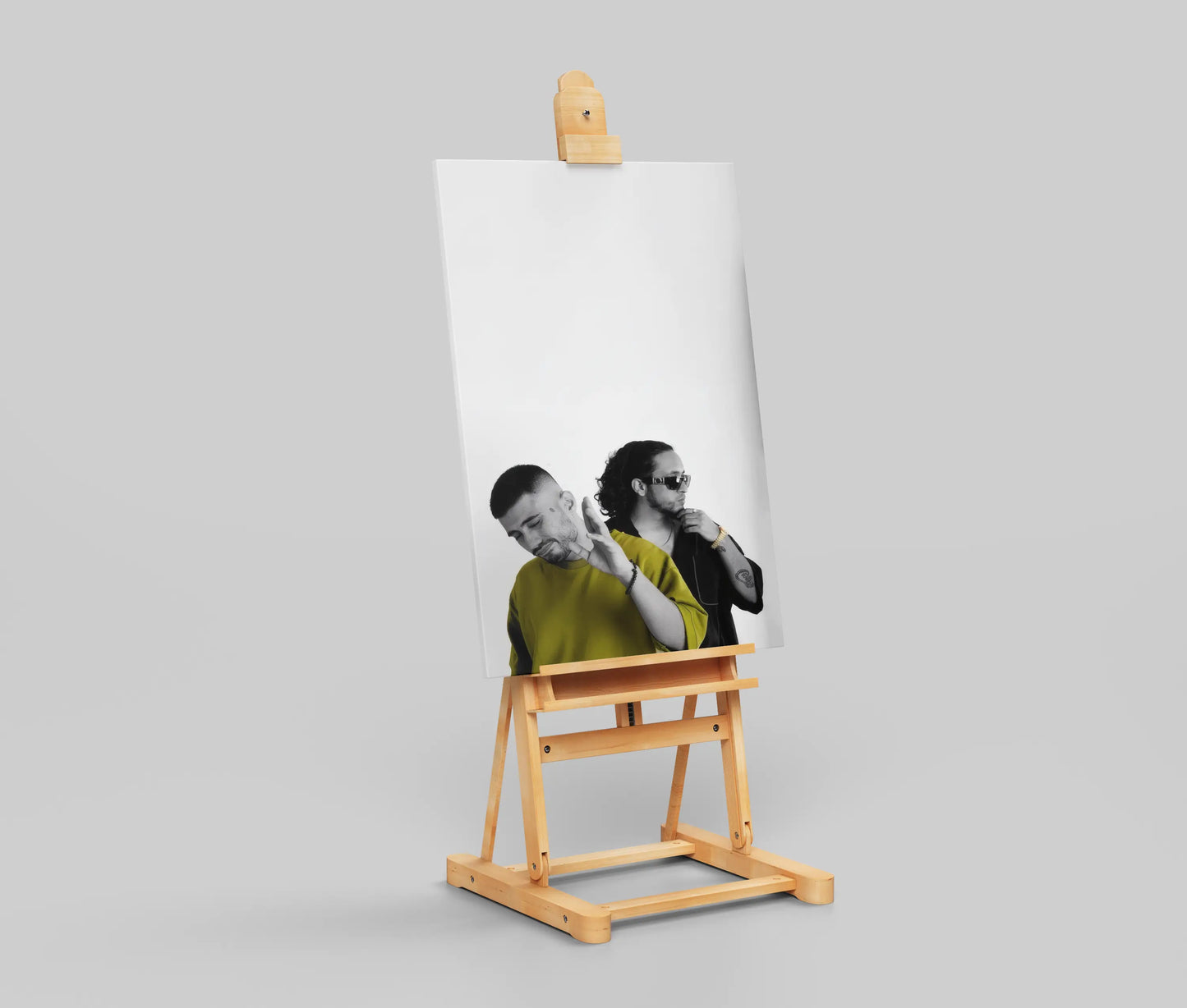 Seedhe Maut Monochrome Edit Poster – Minimalist Hip-Hop Wall Art with Color Pop | Desi Rap Duo Portrait