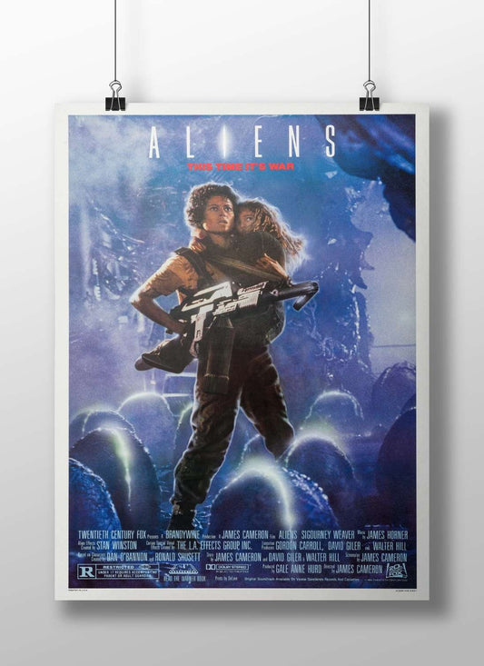The 1986 film "Aliens" (Alien franchise) directed by James Cameron, starring Sigourney Weaver. Ellen Ripley