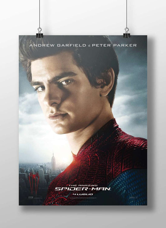Andrew Garfield as Peter Parker in The Amazing Spider-Man franchise (confirmed by OCR text "SPIBER-MAIN"