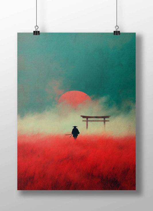 Unnamed Samurai Japanese Cultural Art Modern Digital Matte BoizzBoard rigid print — Anime wall art India | PosterBoizz
