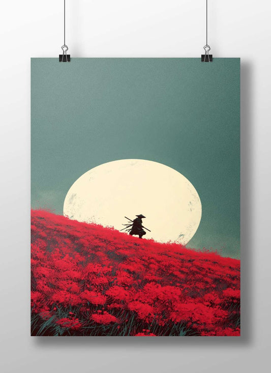 Samurai Main Subject: Samurai Matte BoizzBoard rigid print — Anime wall art India | PosterBoizz