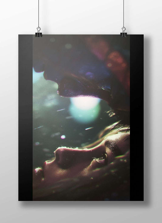 Two human profiles in intimate proximity Main Subject: Two human profiles in intimate proximity Matte BoizzBoard rigid print