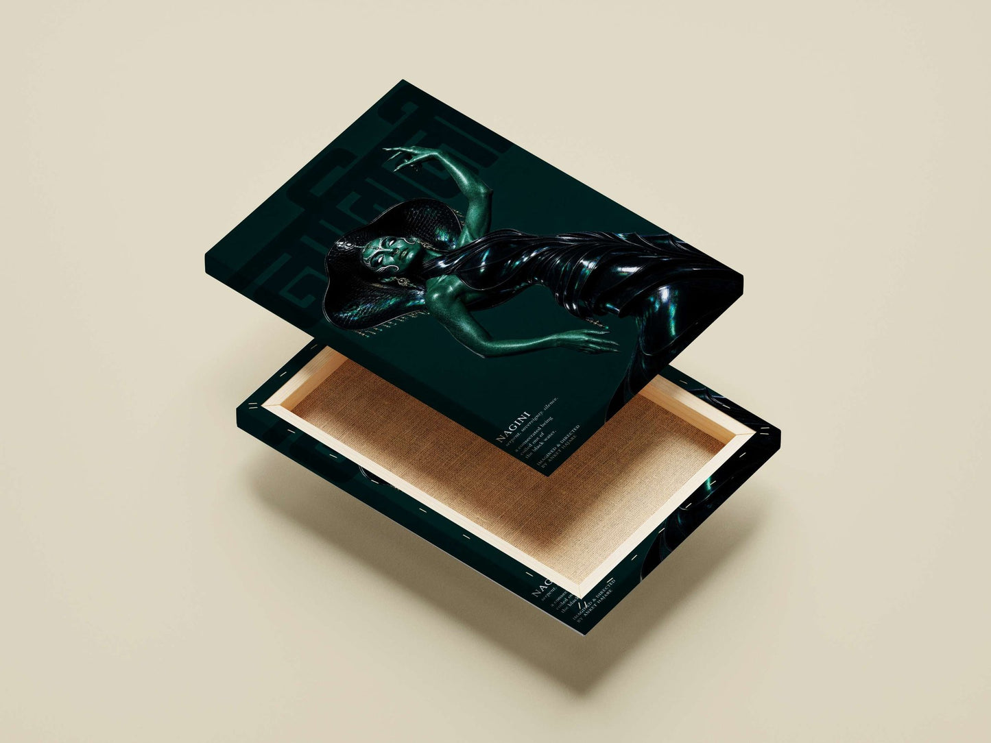 Nagini (mythological serpent deity) Main Subject: Nagini (mythological serpent deity) Canvas wall art — Sanatan wall art