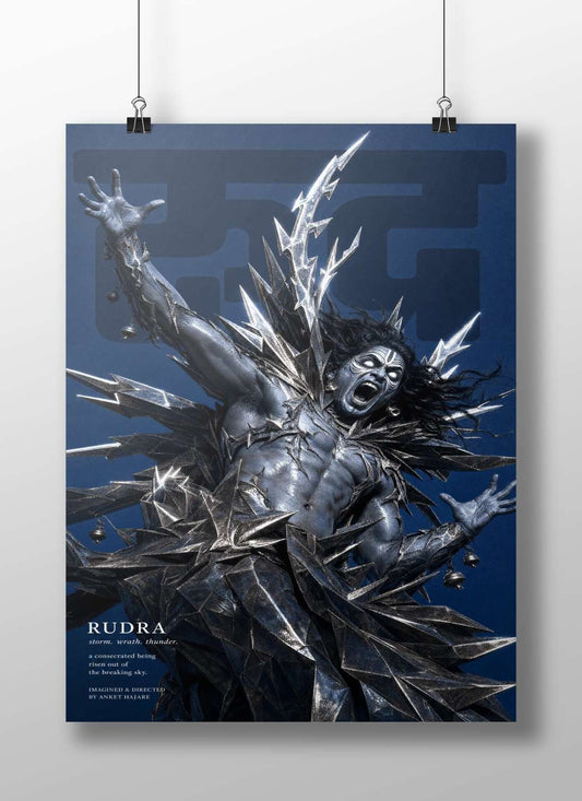 RUDRA (a Hindu deity associated with storm, wrath, thunder) Main Subject: RUDRA (a Hindu deity associated with storm, wrath,