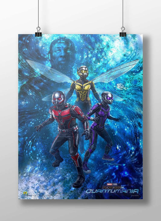 Ant-Man, Wasp, and the Queen from Marvel's *Ant-Man and the Wasp: Quantumania* (confirmed by OCR's