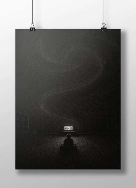 Unidentified Human Figure Abstract Art (Noir Genre) Modern Digital Matte BoizzBoard rigid print — Art wall art India |