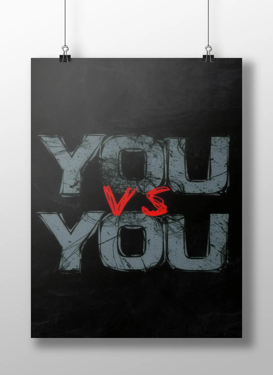You vs You Poster | Dark Gritty Motivational Gym Wall Art