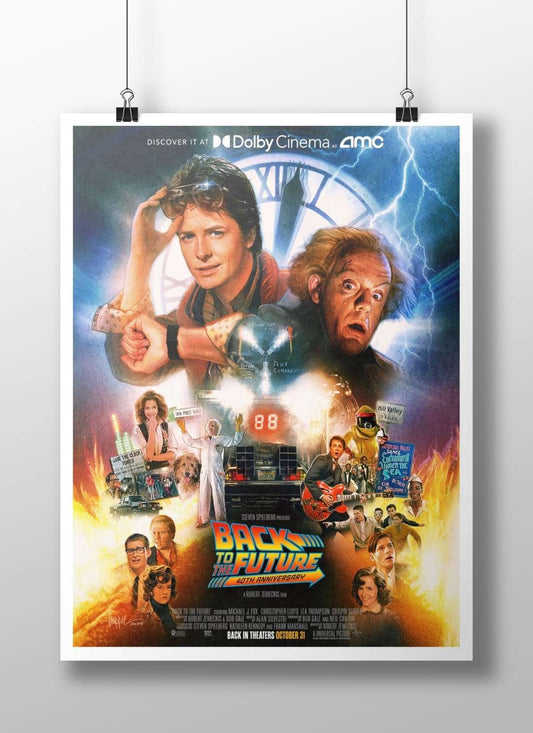 Back to the Future (film franchise, specific to the 40th-anniversary poster featuring characters like Marty