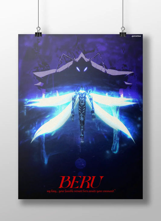 Beru Anime Poster – Solo Leveling Shadow Monarch Art | Dark Fantasy Anime Wall Decor