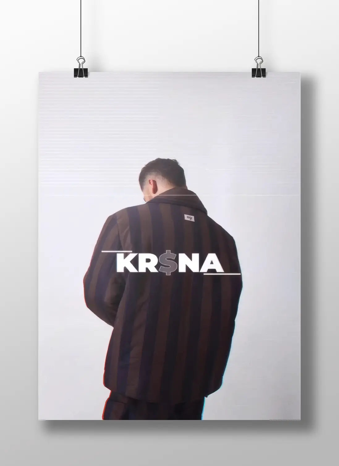 KR$NA Minimalist Poster – Desi Rap Icon Tribute Art Print | Clean Hip-Hop Wall Decor with Glitch Aesthetic