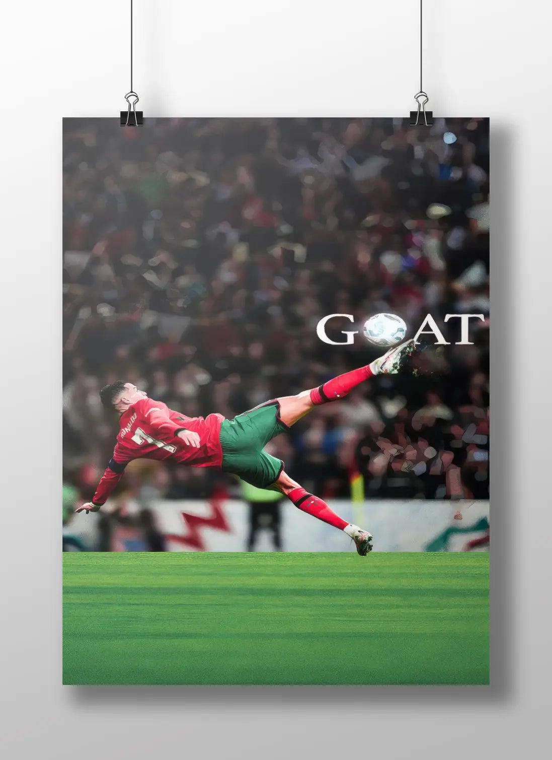 Cristiano Ronaldo Bicycle Kick Poster – GOAT Football Wall Art for Fans
