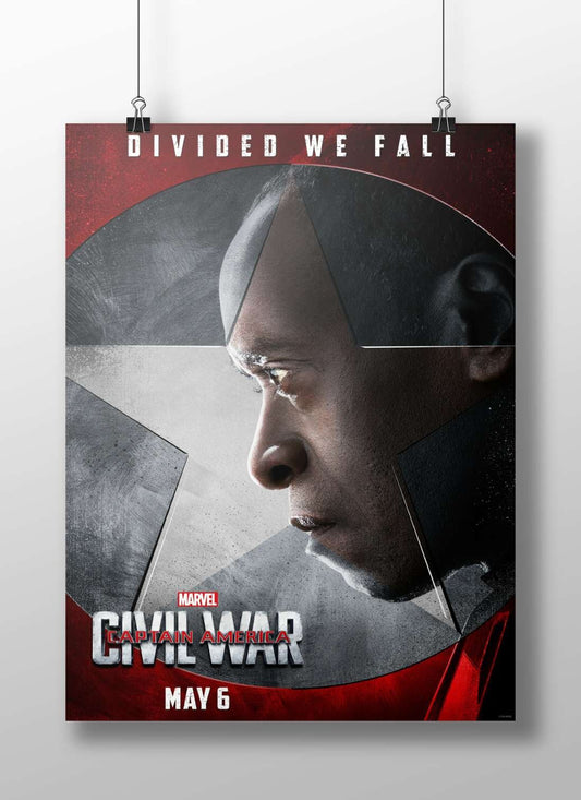 Captain America: Civil War (Marvel film, confirmed by "DIVIDED WE FALL" tagline and "CAPTAIN AMERICA"