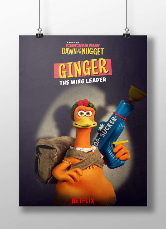 Ginger, the wing leader character from Aardman's Chicken Run franchise. Ginger - Wing Leader Adventure