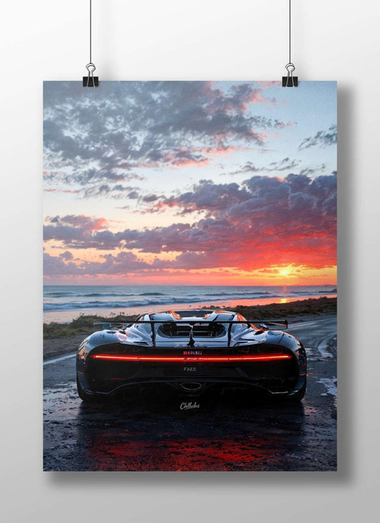 Bugatti Chiron Main Subject: Bugatti Chiron Matte BoizzBoard rigid print — Cars wall art India | PosterBoizz