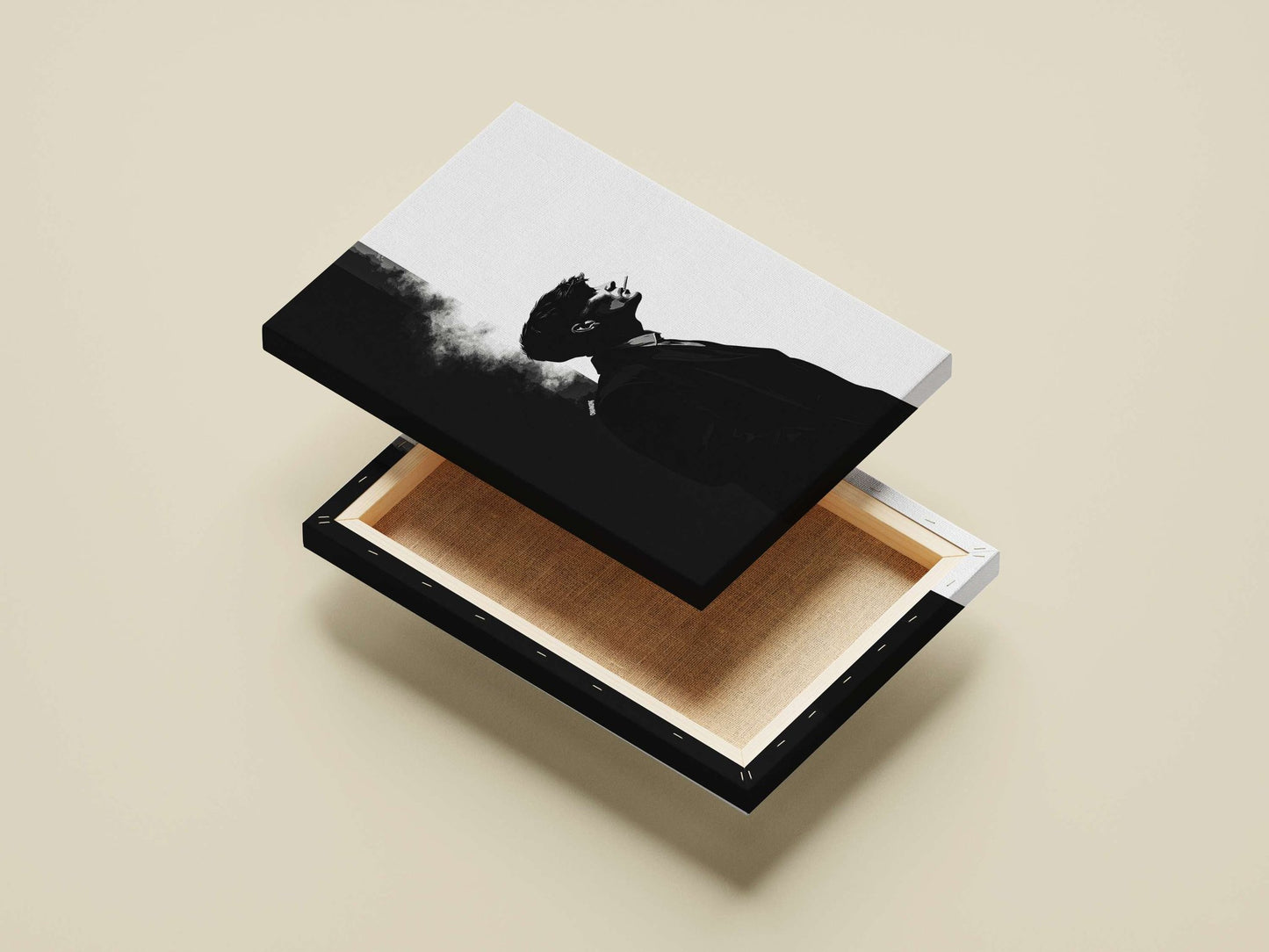 A man smoking a cigarette Main Subject: A man smoking a cigarette Canvas wall art — Art wall art India | PosterBoizz