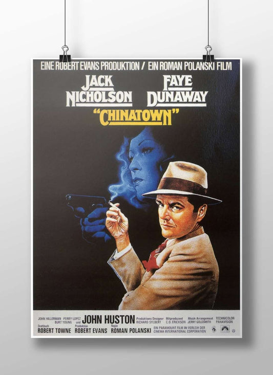 The movie "Chinatown" starring Jack Nicholson and Faye Dunaway Chinatown - Mysterious Noir Poster