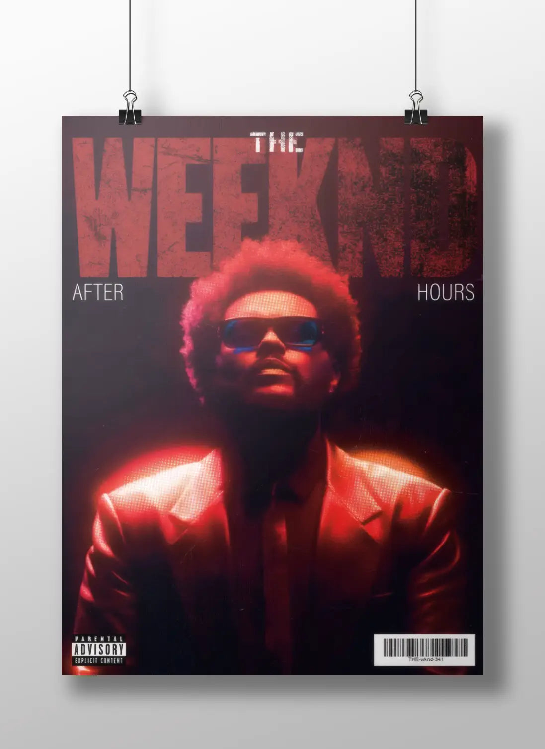 The Weeknd After Hours Poster | Red Aesthetic Music Wall Art Print