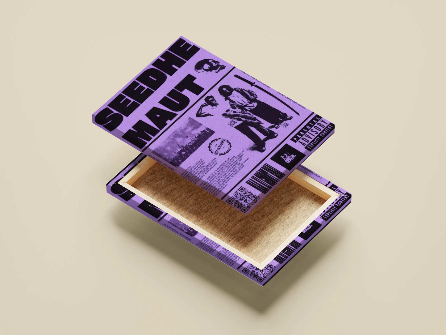 Seedhe Maut Zine Poster – Desi Hip-Hop Art in Lilac | Grit Typography Collage with Lyrics & Street Vibes