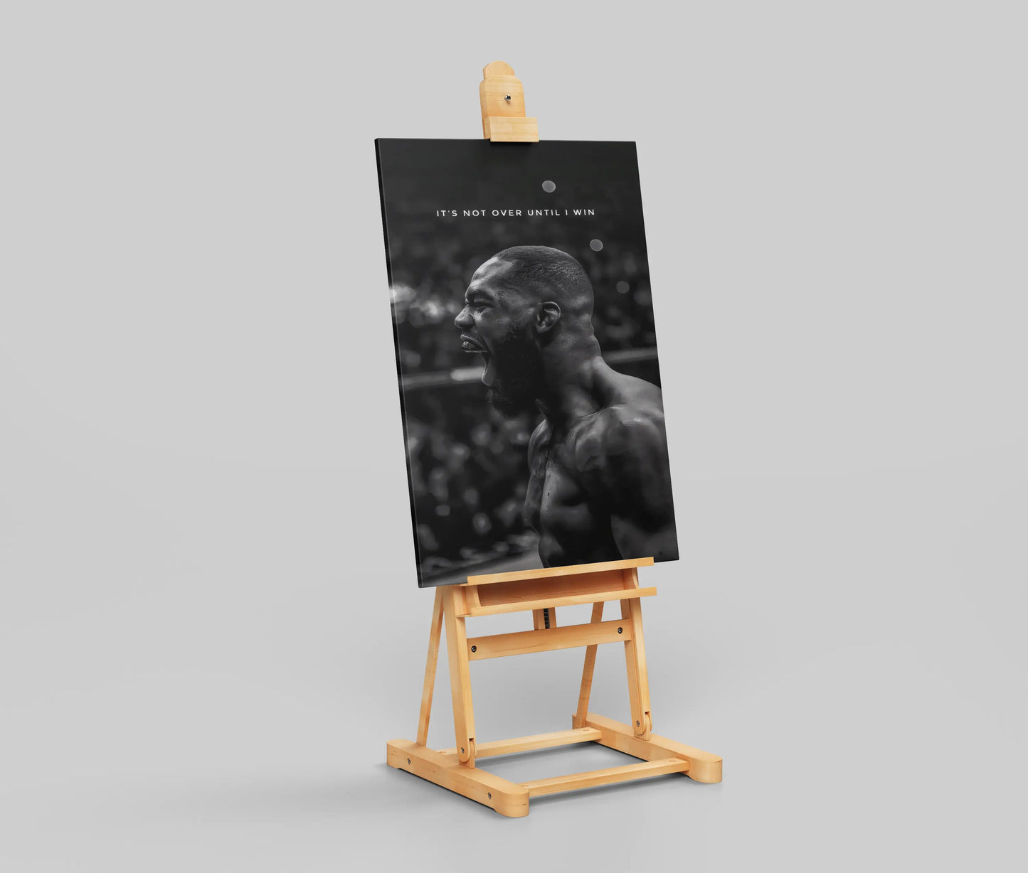 “It’s Not Over Until I Win” — Black & White Motivational Gym Poster