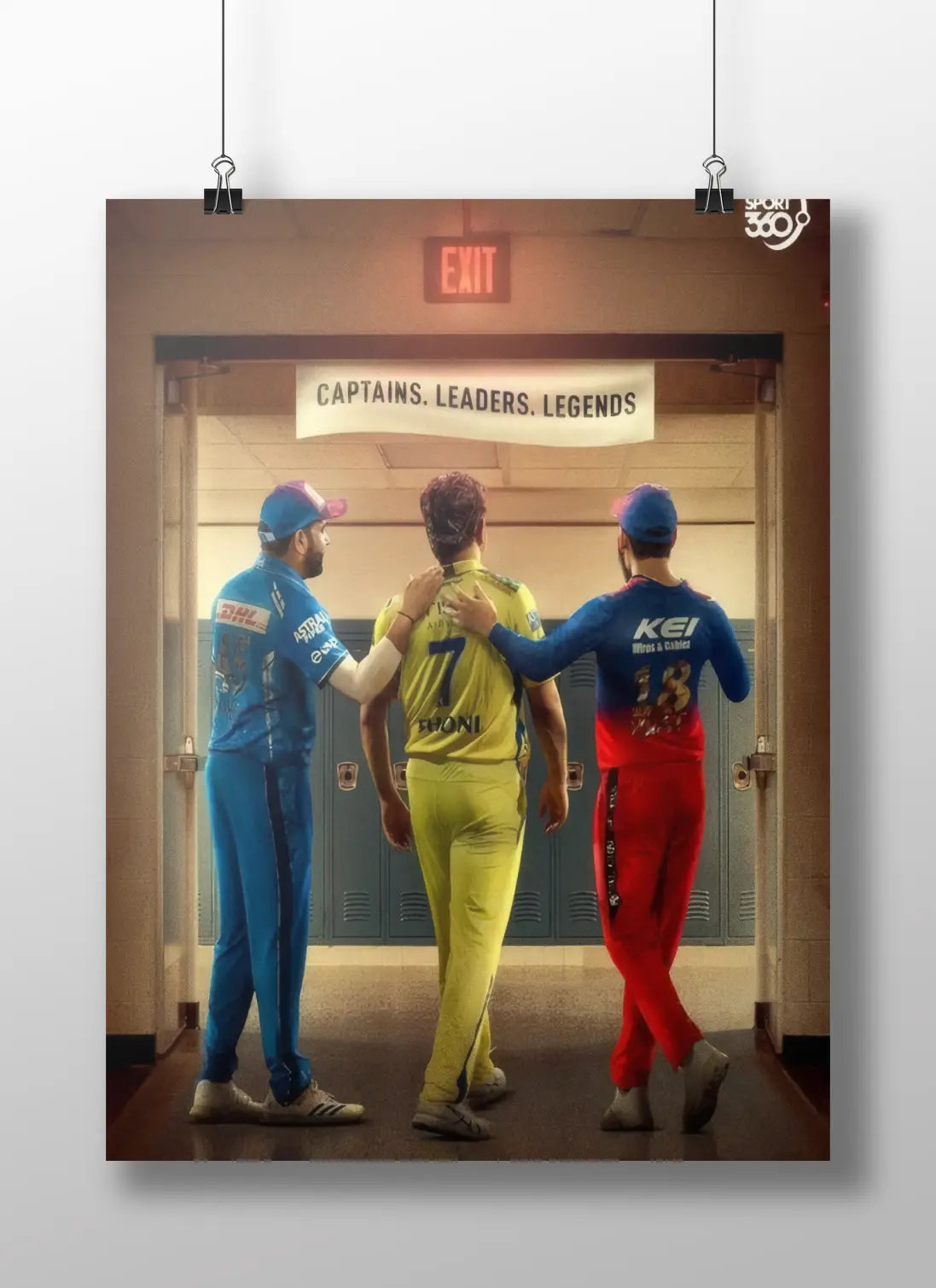 Dhoni Rohit Virat Poster – Captains Leaders Legends Cricket Wall Art