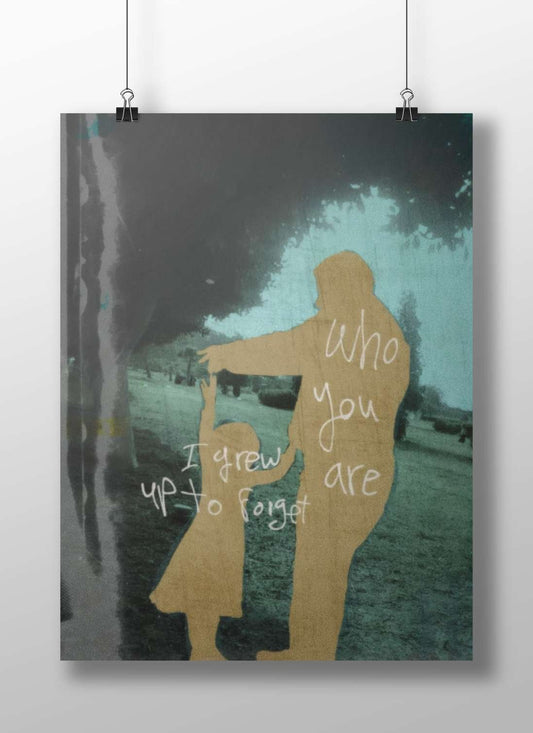 Silhouette of an adult and child Gitanjali - Family Moments Poster