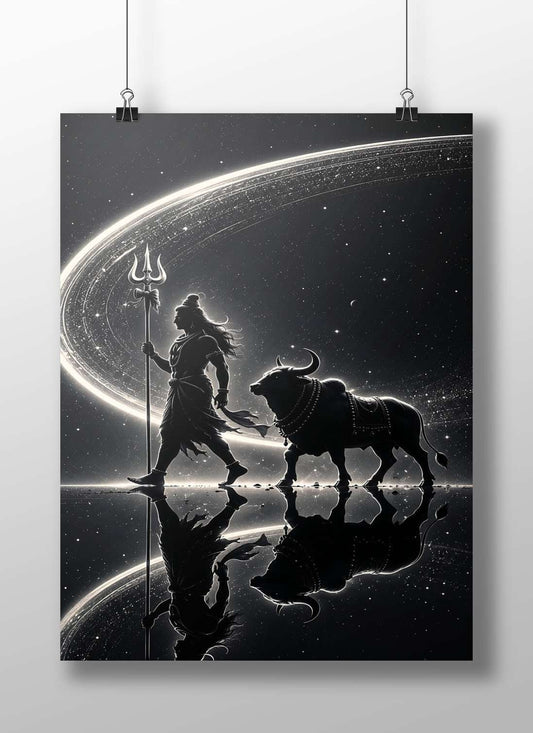 Shiva (Hindu deity) and his mount Nandi bull Main Subject: Shiva (Hindu deity) and his mount Nandi bull Matte BoizzBoard